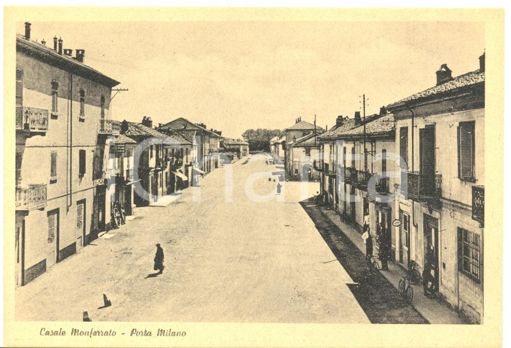 Cartolina originale da collezione 1940 ca CASALE MONFERRATO AL Veduta Porta MILANO Cartolina FG NV ANIMATA 1