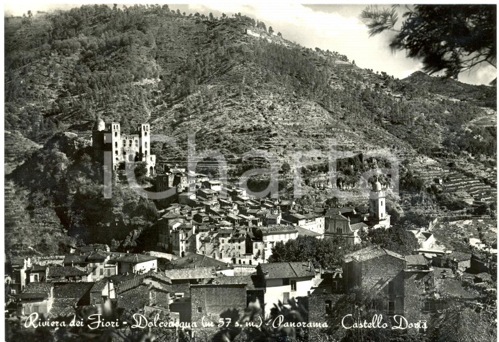 Cartolina originale da collezione 1950 ca DOLCEACQUA IM Castello DORIA nella RIVIERA DEI FIORI Cartolina FG VG 1