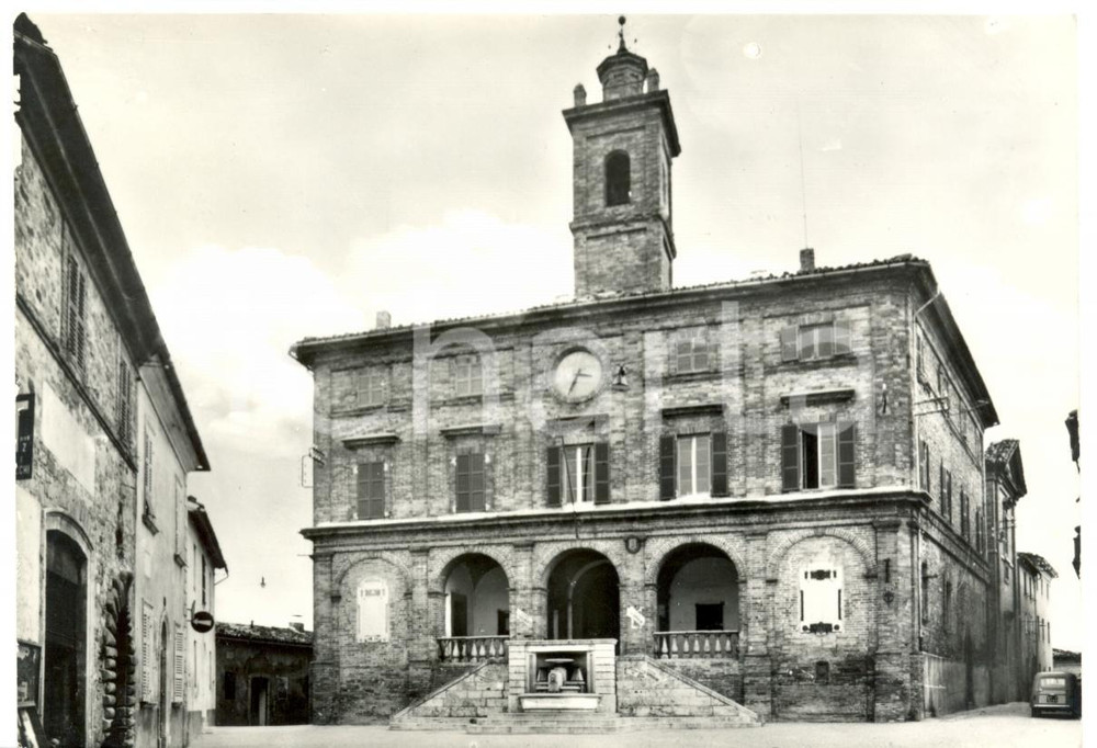 Cartolina originale da collezione 1950 ca FORCE AP Facciata Palazzo del Municipio Cartolina postale FG NV 1