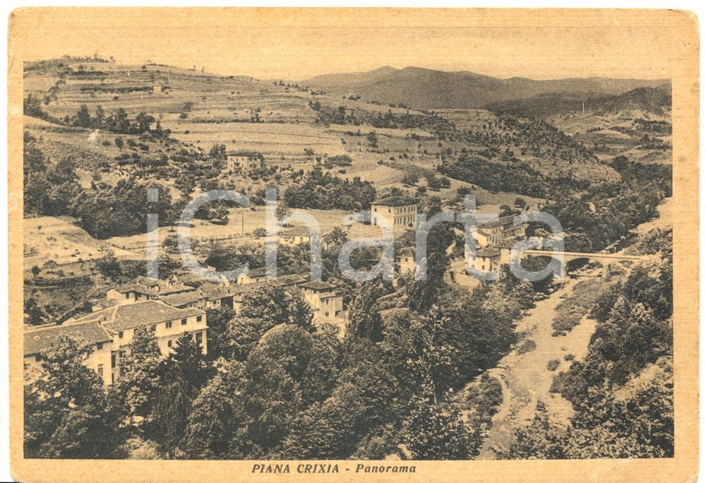 Cartolina originale da collezione 1930 ca PIANA CRIXIA SV Veduta panoramica Cartolina postale FG NV 1