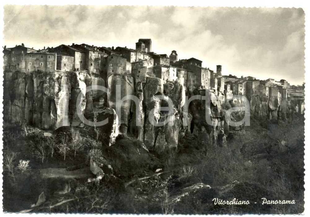 Cartolina originale da collezione 1953 VITORCHIANO VT Veduta panoramica Cartolina postale FG VG 1