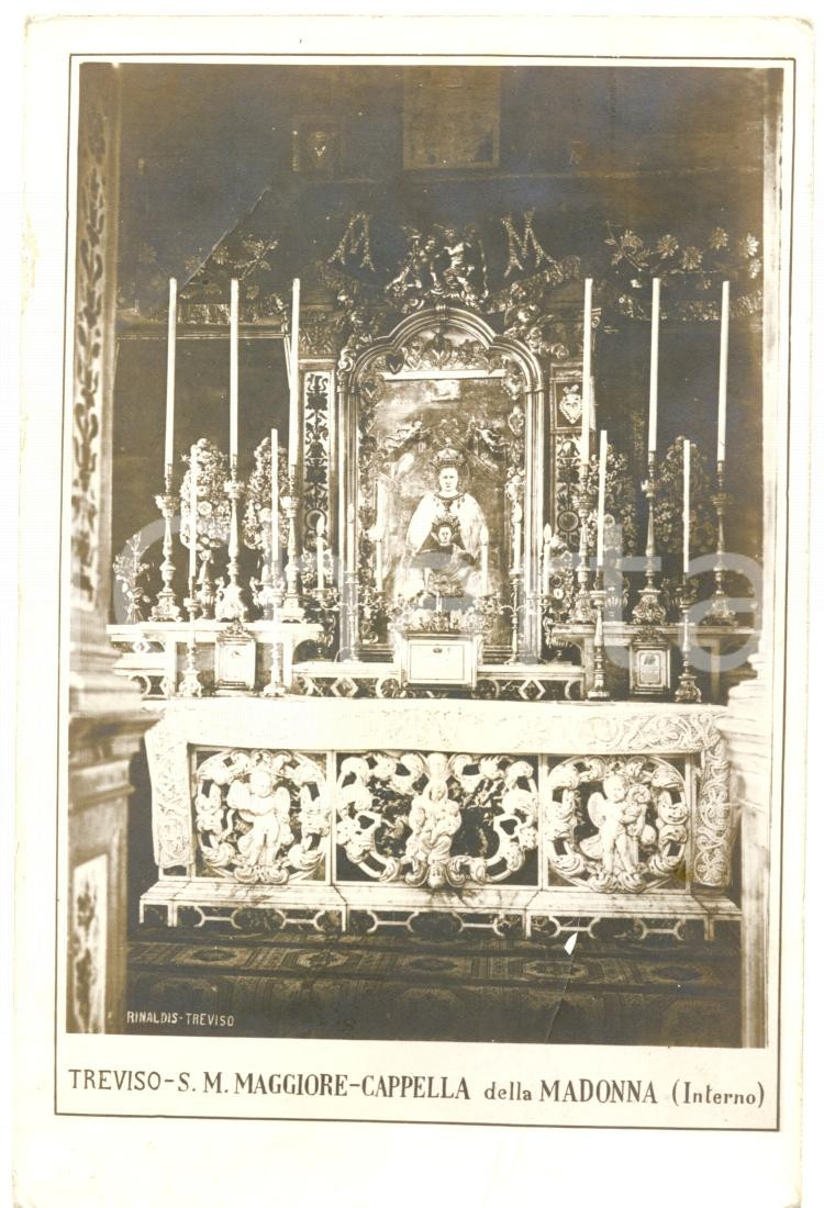 Cartolina originale da collezione 1916 TREVISO Chiesa di SANTA MARIA MAGGIORE cappella della MADONNA FP VG 1