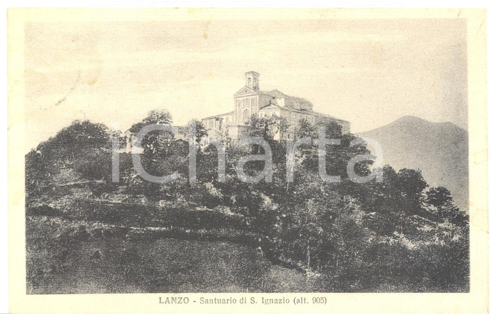 Cartolina originale da collezione 1931 LANZO TORINESE TO Santuario di SANT IGNAZIO Cartolina postale FP VG 1