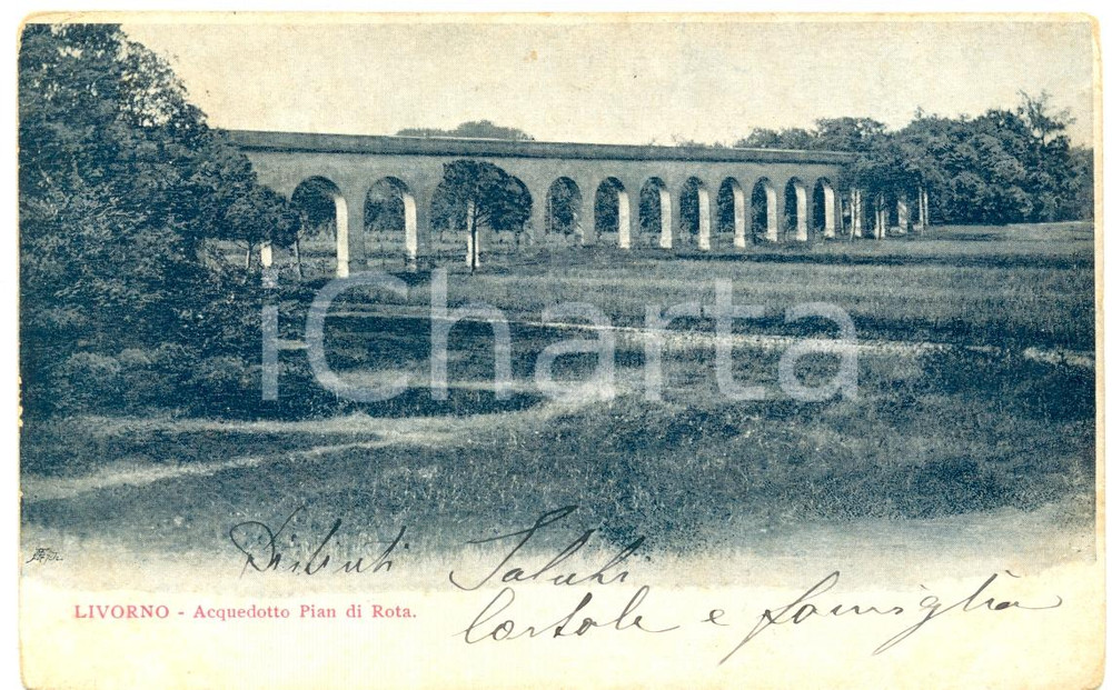 Cartolina originale da collezione 1905 LIVORNO Acquedotto PIAN DI ROTA Cartolina postale FP VG 1