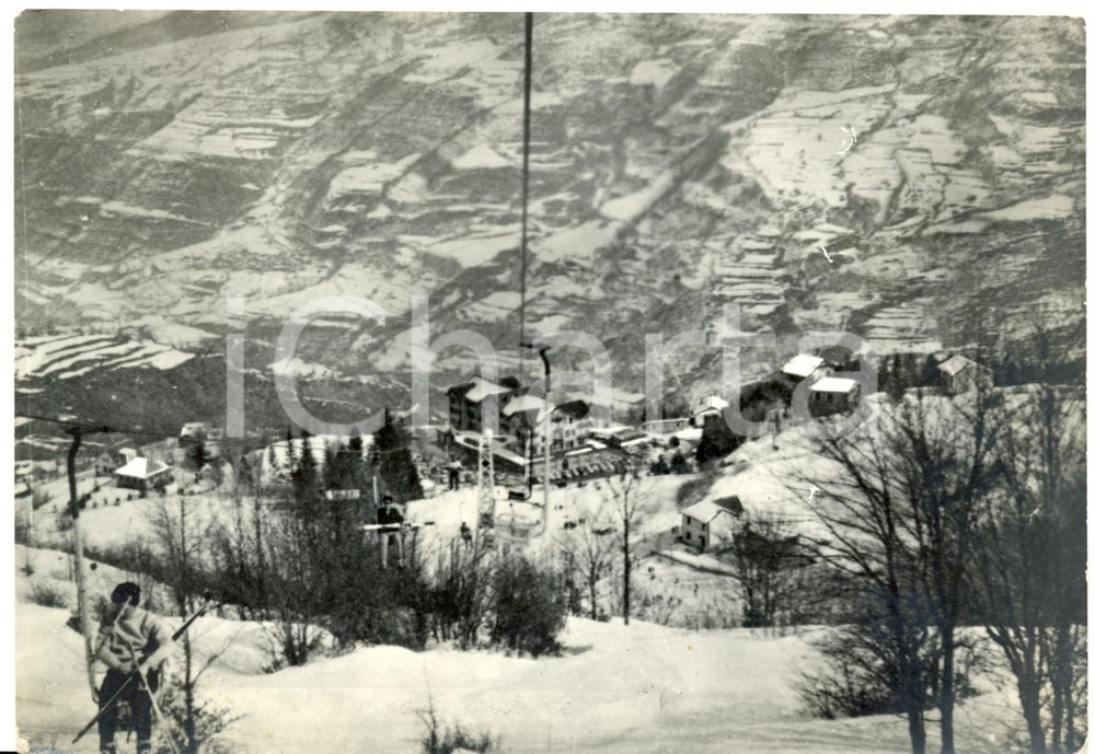 Cartolina originale da collezione 1965 CALDIROLA AL Seggiovia e piste da sci FG VG ANIMATA con sciatori 1