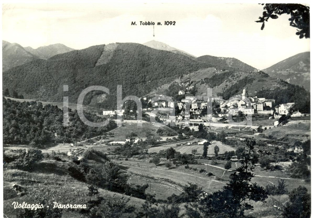Cartolina originale da collezione 1961 VOLTAGGIO AL Panorama con Monte TOBBIO Cartolina postale FG VG 1
