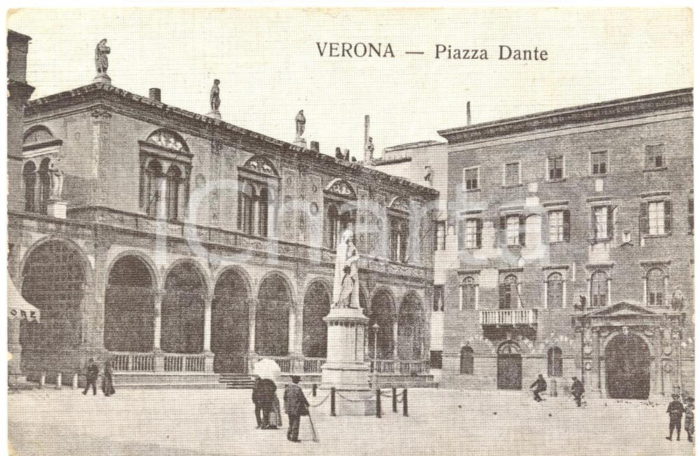 Cartolina originale da collezione 1917 VERONA Piazza DANTE Cartolina postale FP VG ANIMATA 1