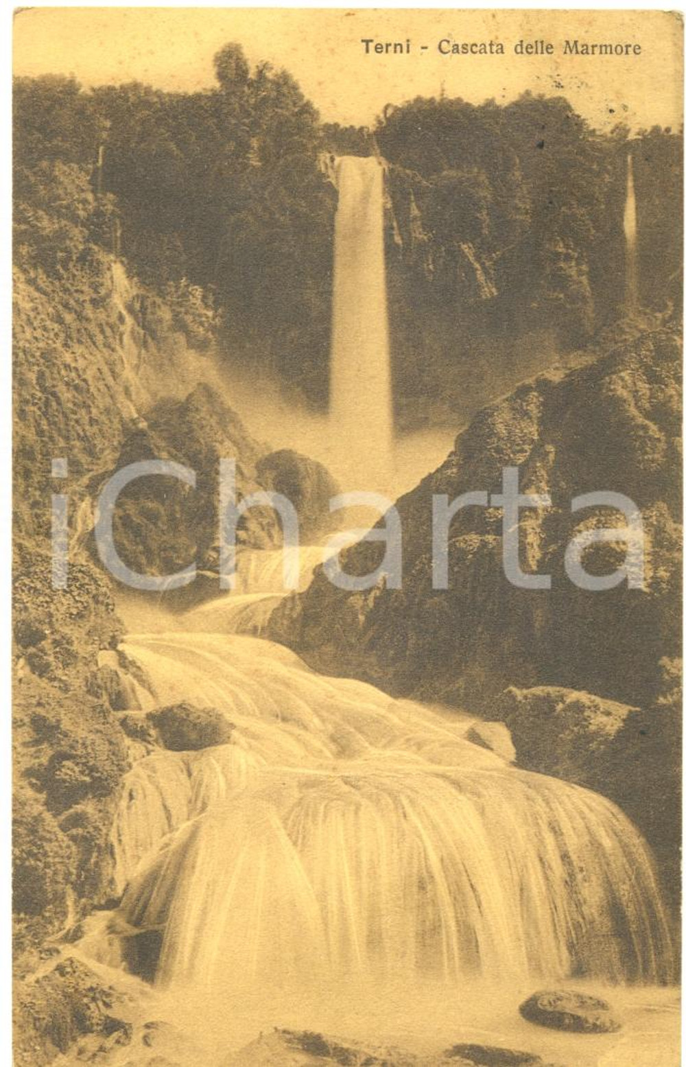 Cartolina originale da collezione 1920 TERNI Paesaggio con cascata delle MARMORE Cartolina postale FP VG 1