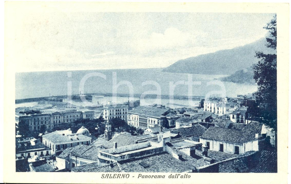 Cartolina originale da collezione 1933 SALERNO Panorama dall alto Cartolina postale FP VG 1