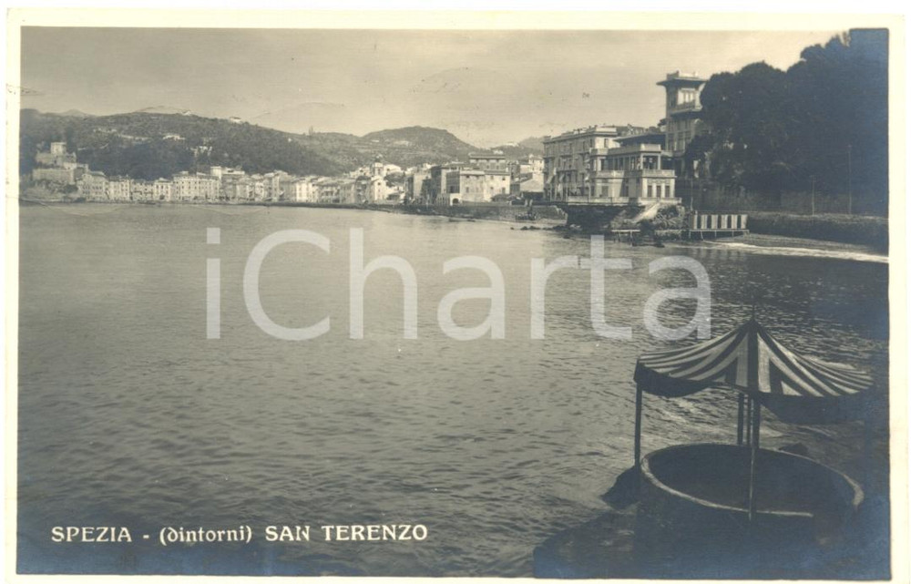 Cartolina originale da collezione 1928 SAN TERENZO SP Paesaggio marino nei dintorni di LA SPEZIA Cartolina FP VG 1