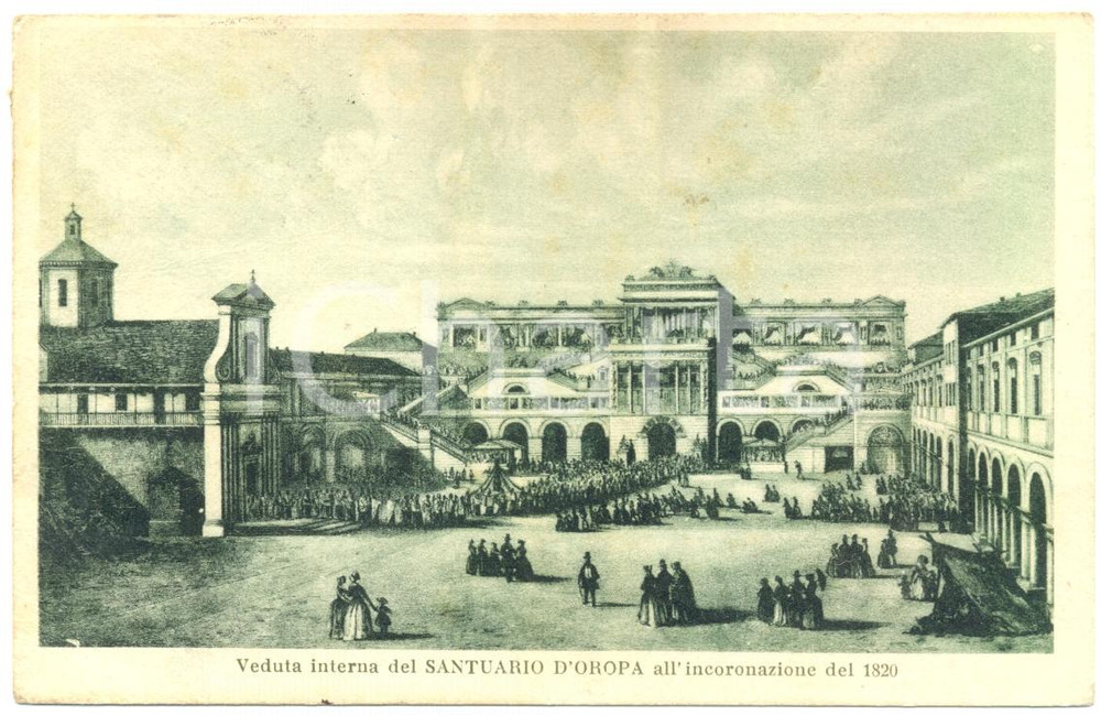 Cartolina originale da collezione 1930 OROPA BI Santuario all incoronazione del 1820 Cartolina postale FP VG 1