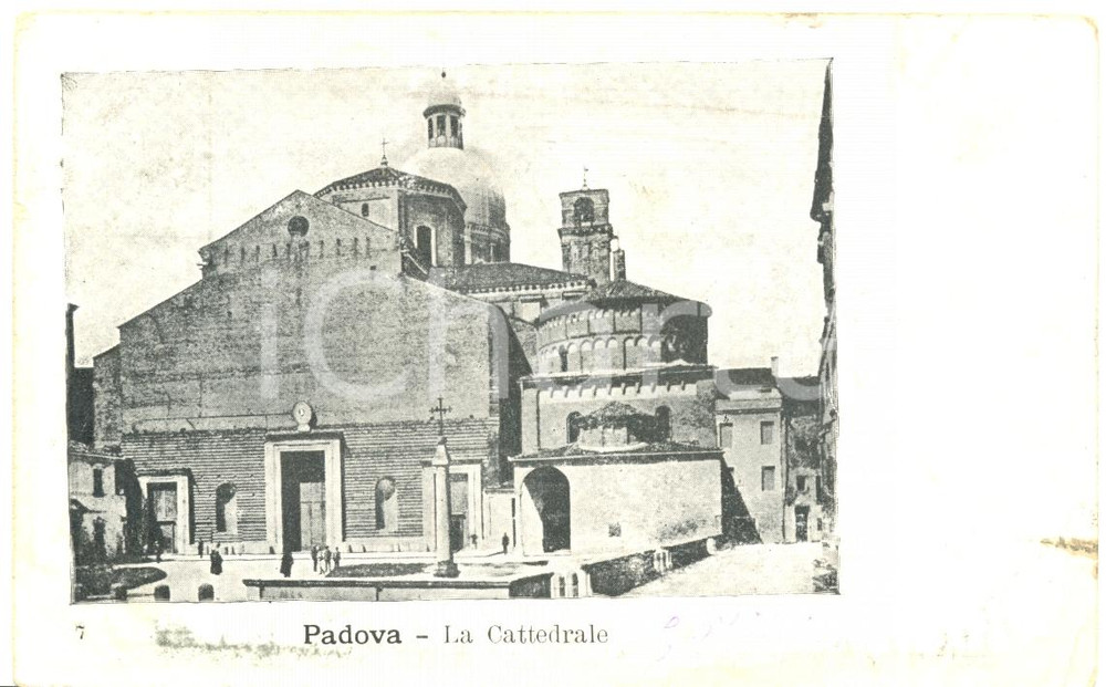 Cartolina originale da collezione 1900 ca PADOVA Veduta della CATTEDRALE Cartolina postale FP VG animata 1