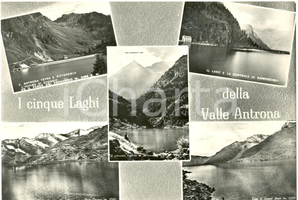 Cartolina originale da collezione 1964 VALLE ANTRONA VB Vedutine panoramiche dei CINQUE LAGHI Cartolina FG VG 1
