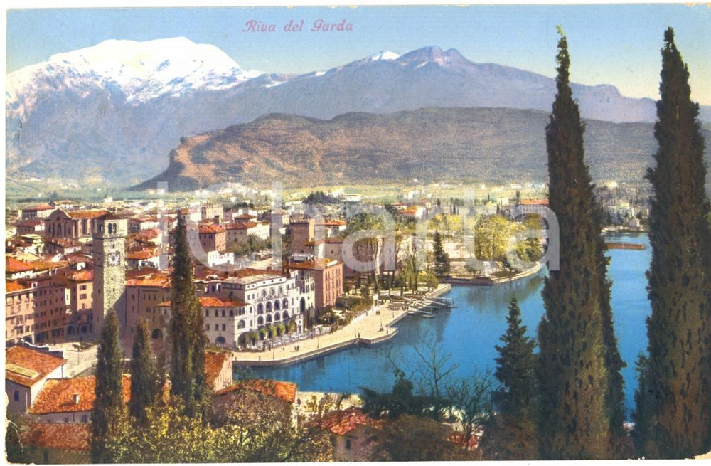Cartolina originale da collezione 1935 RIVA DEL GARDA TN Veduta panoramica aerea Cartolina postale FP VG 1