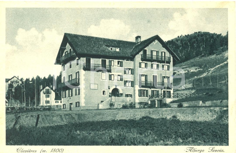 Cartolina originale da collezione 1936 CLAVIERES TO Veduta panoramica con ALBERGO SAVOIA Cartolina FP VG 1