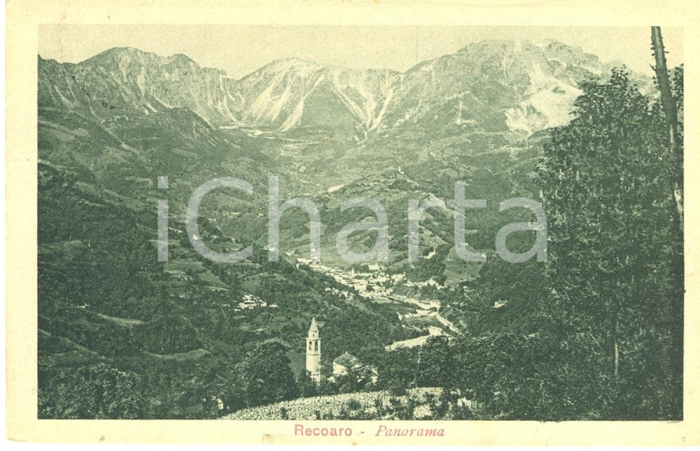 Cartolina originale da collezione 1923 RECOARO TERME VI Veduta panoramica della vallata Cartolina FP VG 1