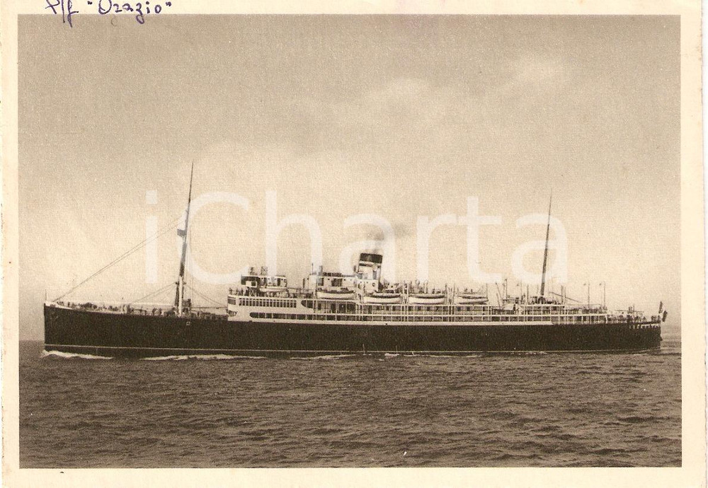 Cartolina originale da collezione 1935 MARINA MERCANTILE Piroscafo ORAZIO Flotte riunite ITALIA Cartolina FG NV 1