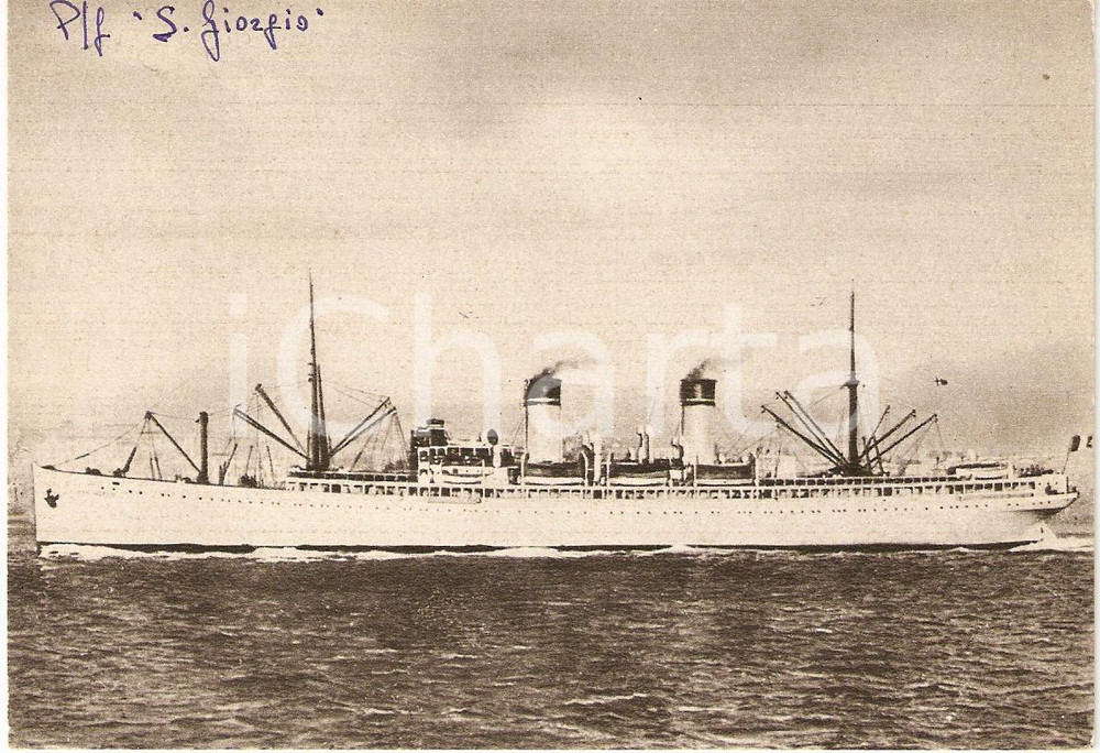 Cartolina originale da collezione 1952 TRIESTE LLOYD TRIESTINO Piroscafo SAN GIORGIO Marina Mercantile FG NV 1