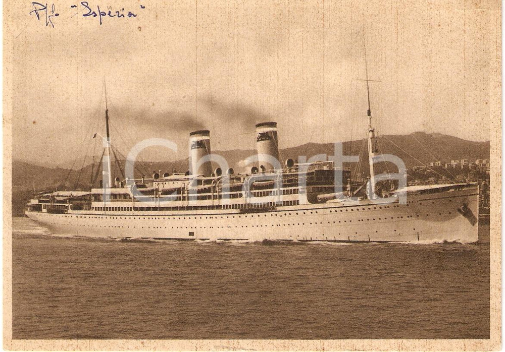 Cartolina originale da collezione 1940 ca MARINA MERCANTILE Piroscafo ESPERIA SocietÃ  ADRIATICA Cartolina FG NV 1