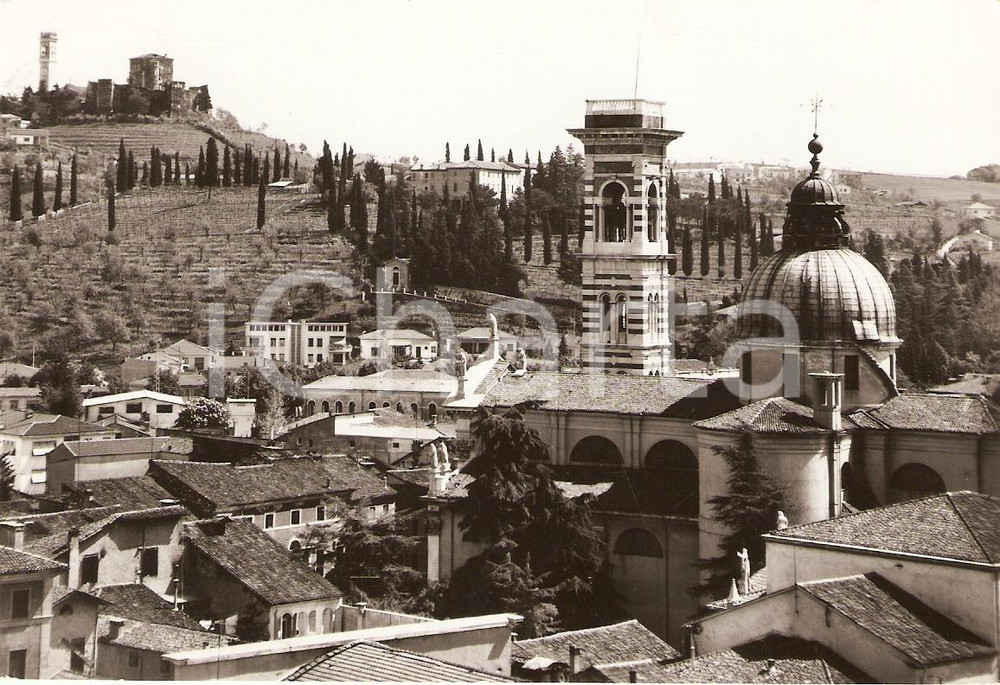 Cartolina originale da collezione 1968 ARZIGNANO VI Castello e Chiesa OGNISSANTI Panorama Cartolina FG VG 1