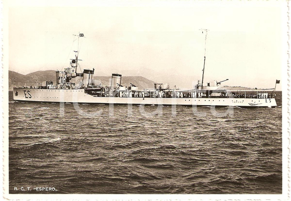Cartolina originale da collezione 1940 ca LA SPEZIA Regia nave ESPERO Cacciatorpediniere MARINA MILITARE Cartolina 1