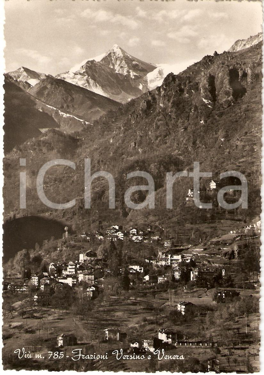 Cartolina originale da collezione 1953 VIU  TO Frazioni VERSINO e VENERA Panorama Cartolina FG NV 1