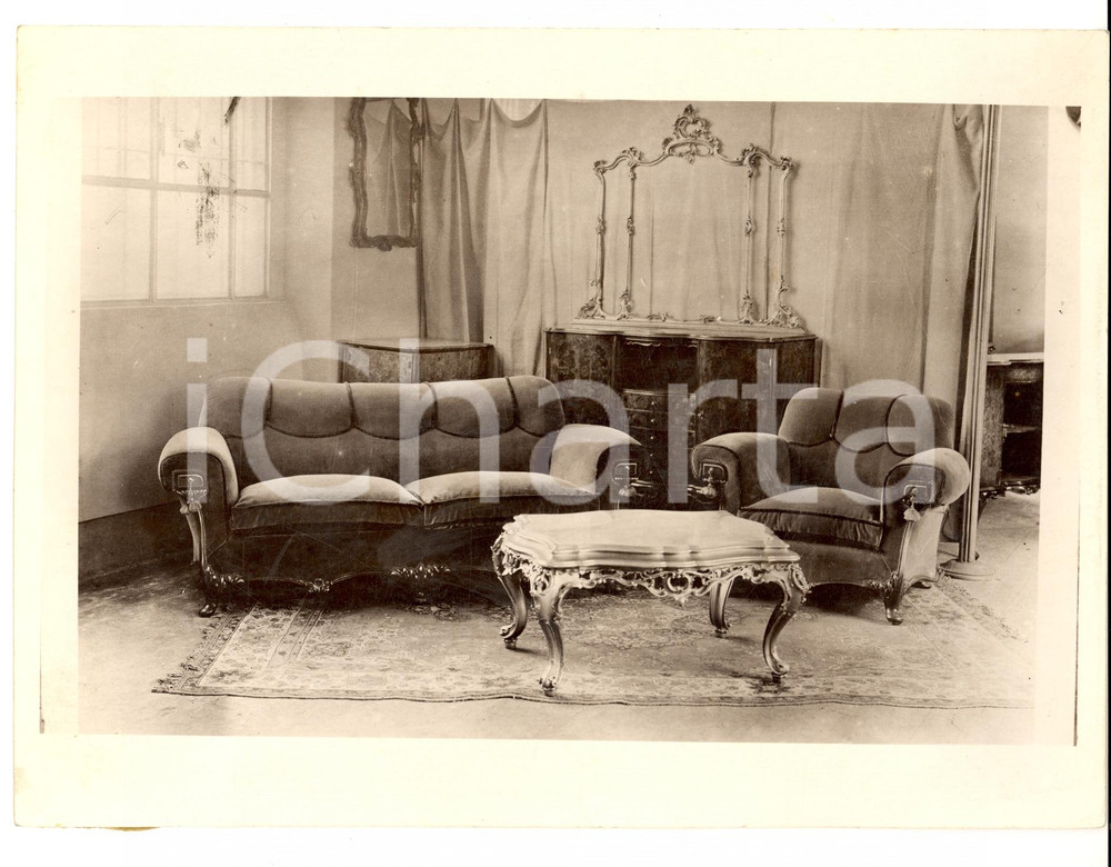 Fotografia d epoca originale 1940 ca SEVESO Arredamenti Fratelli BARNI Salotto Fotografia VINTAGE 1