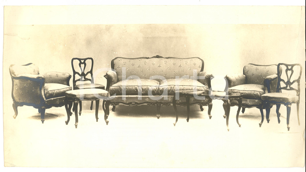 Fotografia d epoca originale 1940 ca SEVESO Arredamenti Fratelli BARNI Salotto Fotografia VINTAGE 35 x 18 1