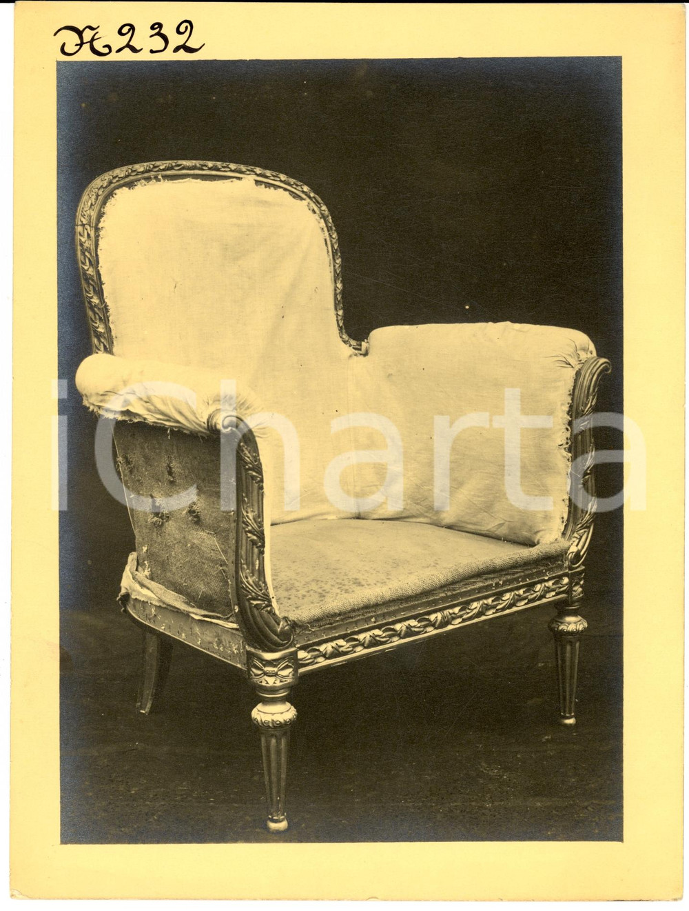 Fotografia d epoca originale 1940 ca SEVESO Mobili Fratelli BARNI Poltrona da foderare Foto MODERNARIATO 1