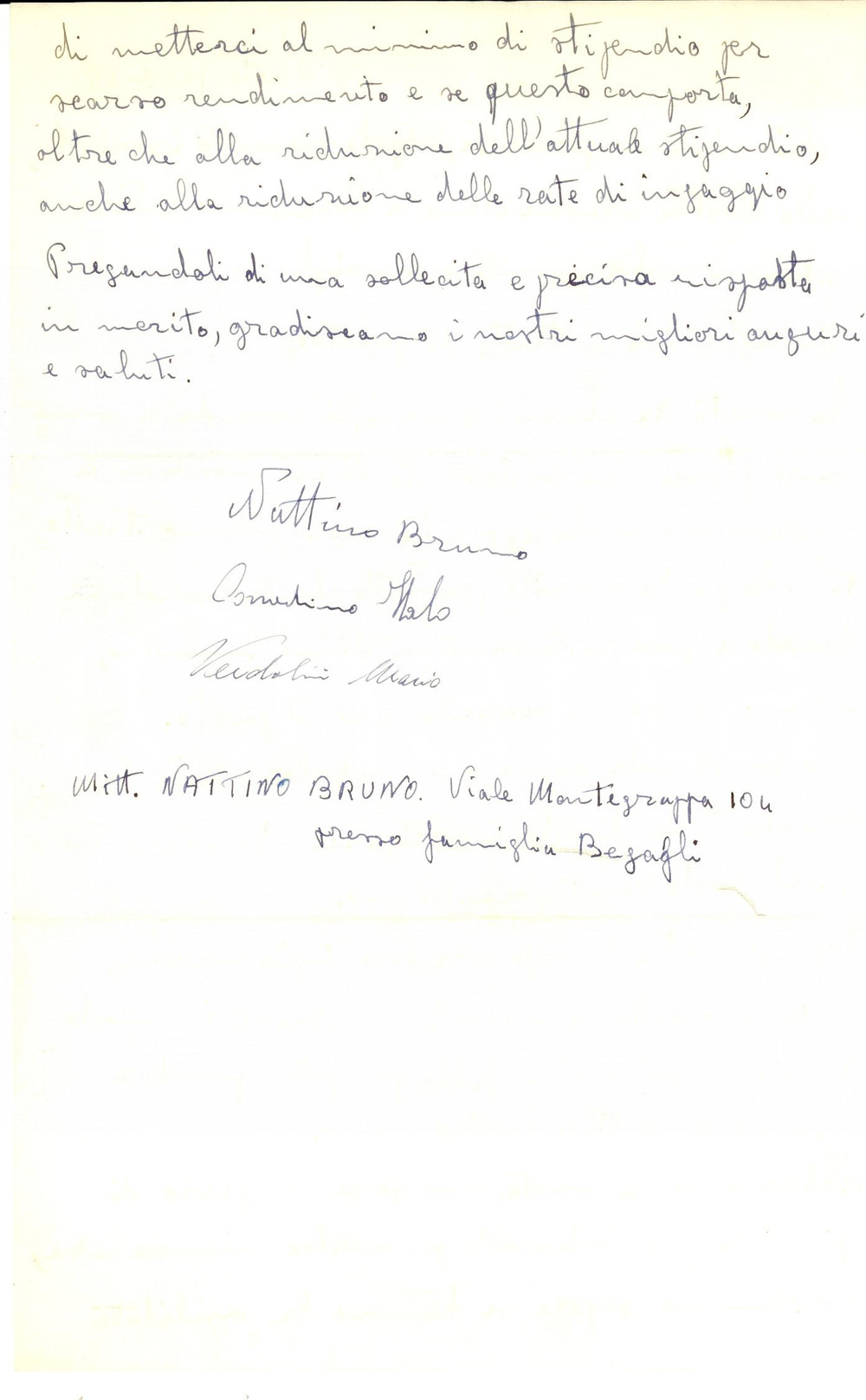 Autografo originale 1958 CALCIO PRATO Cattivo ristorante per NATTINO CORRADINO VERDOLINI Autografo 1