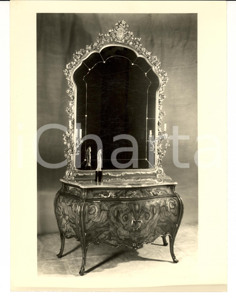 Fotografia d epoca originale 1960 ca SEVESO Fratelli BARNI Mobile con specchiera Foto MODERNARIATO 1