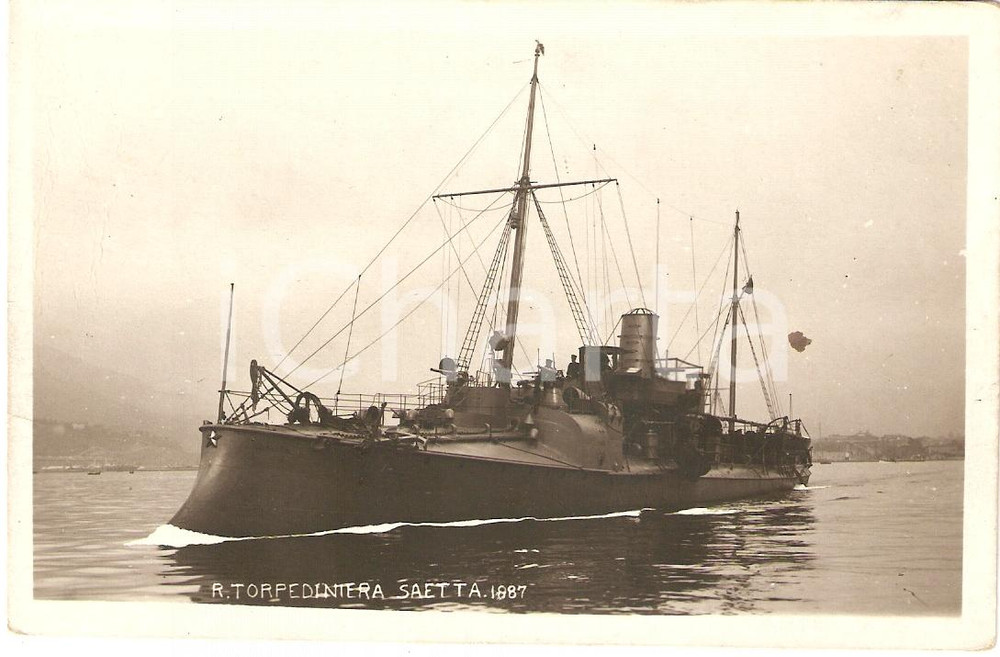 Cartolina originale da collezione 1920 ca MARINA MILITARE Regia torpediniera SAETTA Cartolina FP NV 1