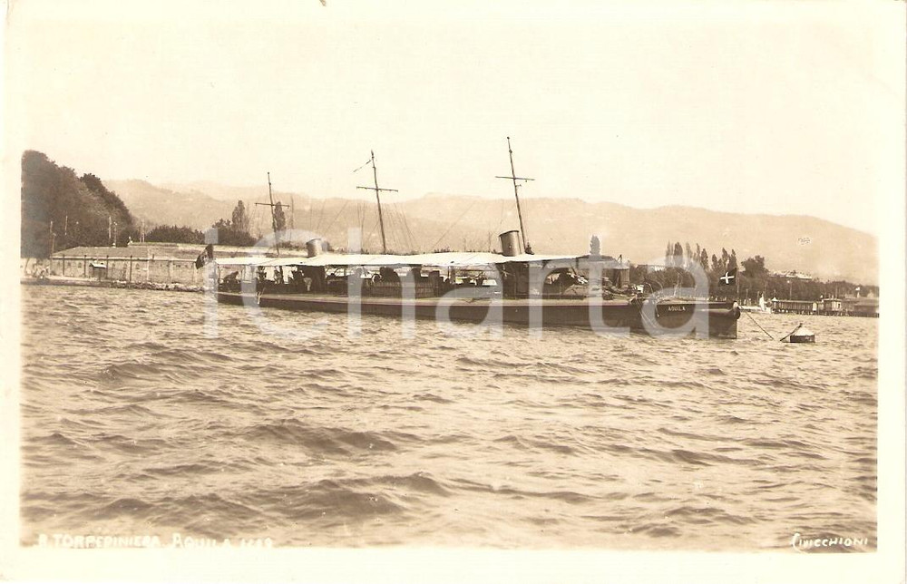 Cartolina originale da collezione 1920 ca MARINA MILITARE Regia Torpediniera AQUILA Esploratore Cartolina FP NV 1