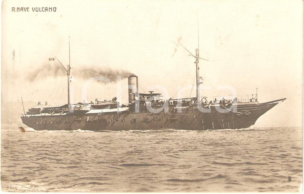 Cartolina originale da collezione 1920 circa MARINA MILITARE Regia nave VULCANO Cartolina FP NV 1