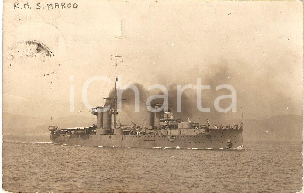 Cartolina originale da collezione 1911 MARINA MILITARE Regia nave SAN MARCO Cacciatorpediniere Cartolina FP VG 1