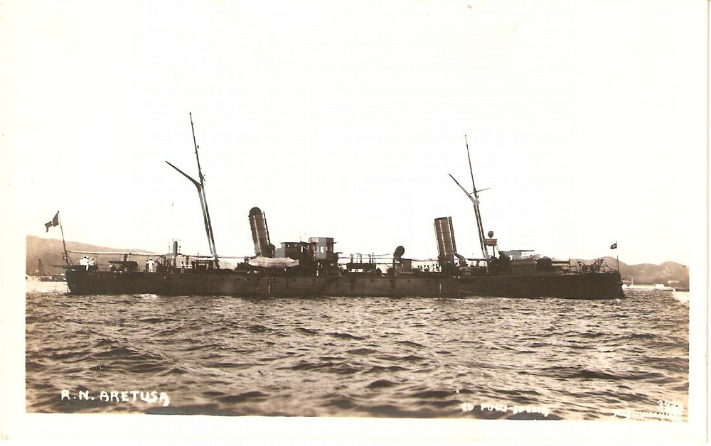 Cartolina originale da collezione 1920 ca MARINA MILITARE Regia nave ARETUSA Torpediniere Cartolina FP NV 1