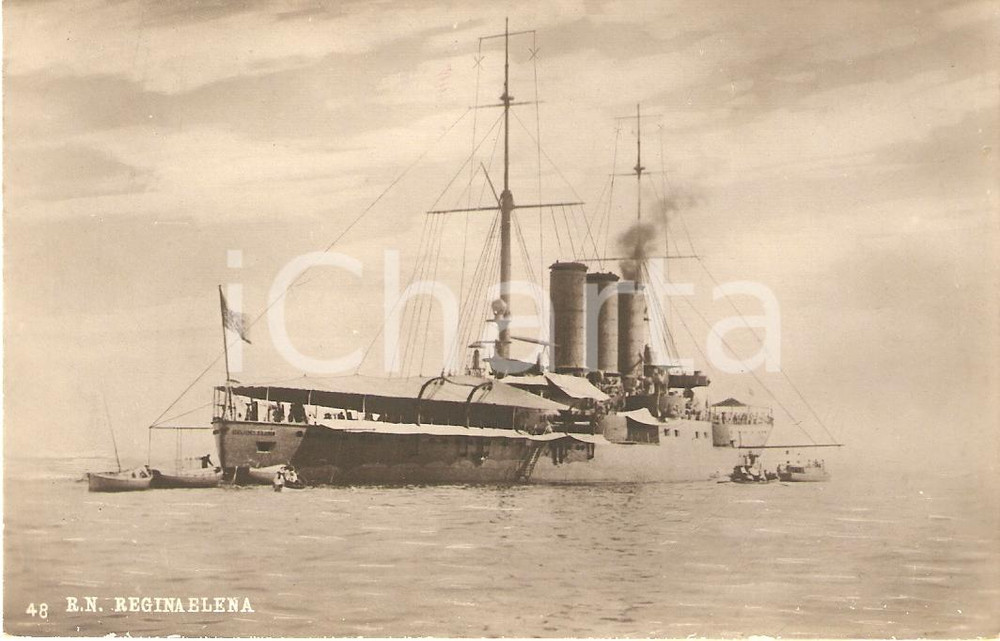 Cartolina originale da collezione 1920 ca MARINA MILITARE Regia nave REGINA ELENA Corazzata Cartolina FP NV 1