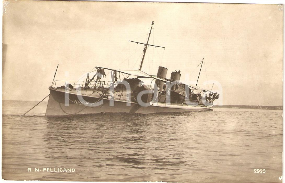 Cartolina originale da collezione 1920 ca MARINA MILITARE Regia nave PELLICANO Cartolina FP NV 1