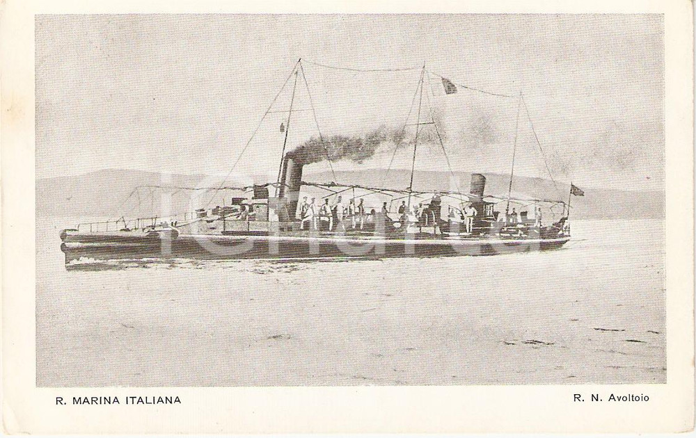 Cartolina originale da collezione 1900 ca MARINA MILITARE Regia Nave AVVOLTOIO Torpediniera Cartolina illustrata 1