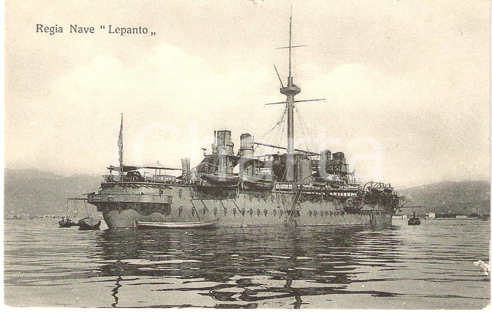 Cartolina originale da collezione 1920 ca MARINA MILITARE Regia Nave LEPANTO Corazzata Cartolina FP NV 1