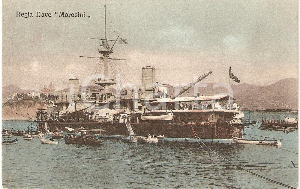 Cartolina originale da collezione 1920 ca MARINA MILITARE Regia nave Francesco MOROSINI Corazzata Cartolina FP NV 1