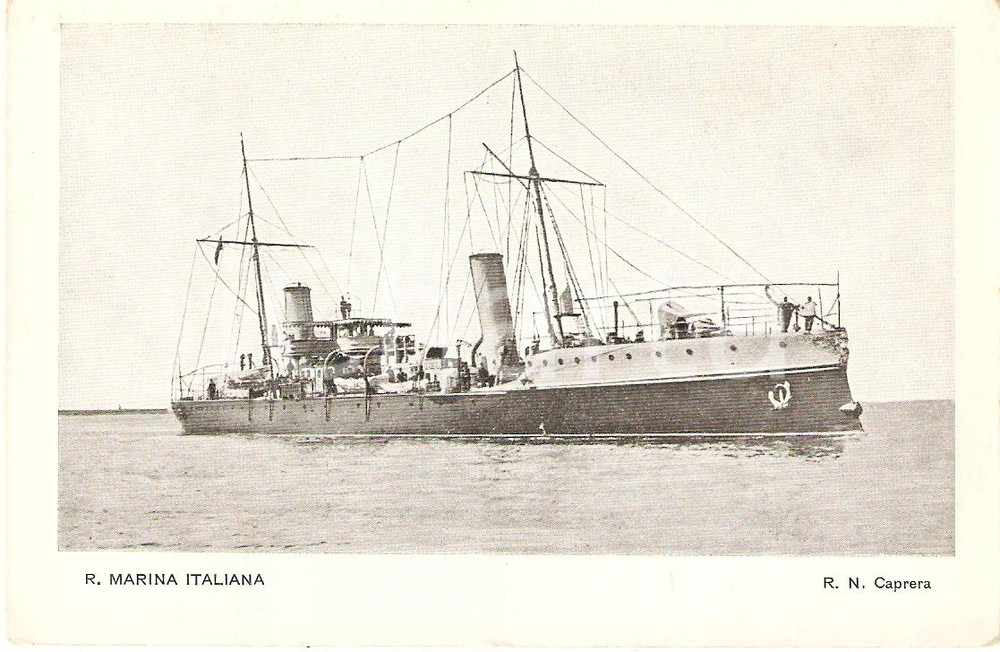 Cartolina originale da collezione 1900 ca MARINA MILITARE Regia nave CAPRERA Cartolina FP NV 1