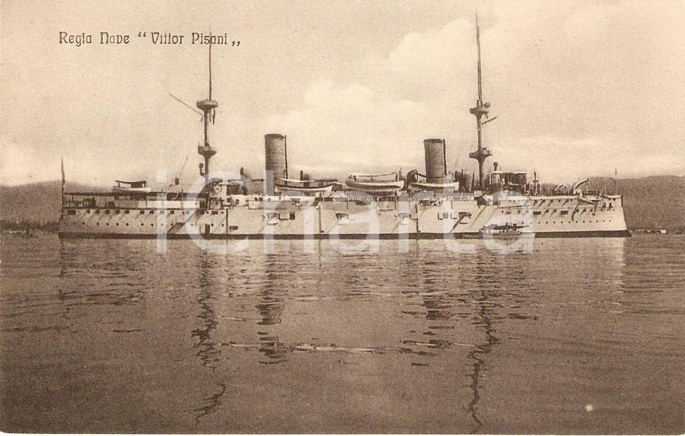 Cartolina originale da collezione 1920 ca MARINA MILITARE Regia nave Vittor PISANI Incrociatore Cartolina FP NV 1