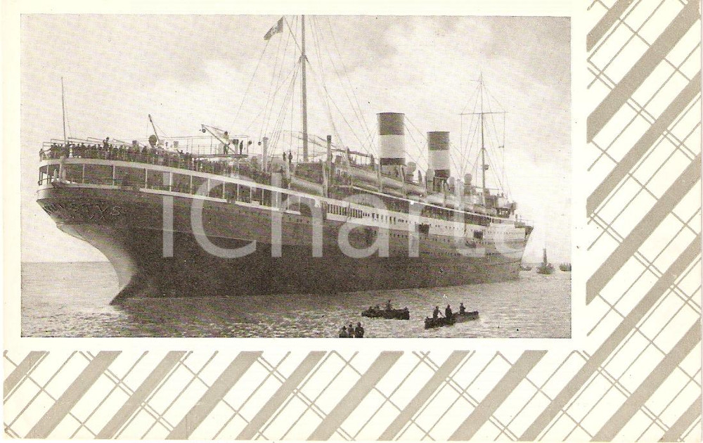 Cartolina originale da collezione 1925 ca MARINA MERCANTILE Nave AUGUSTUS Navigazione Generale Italiana FP NV 1