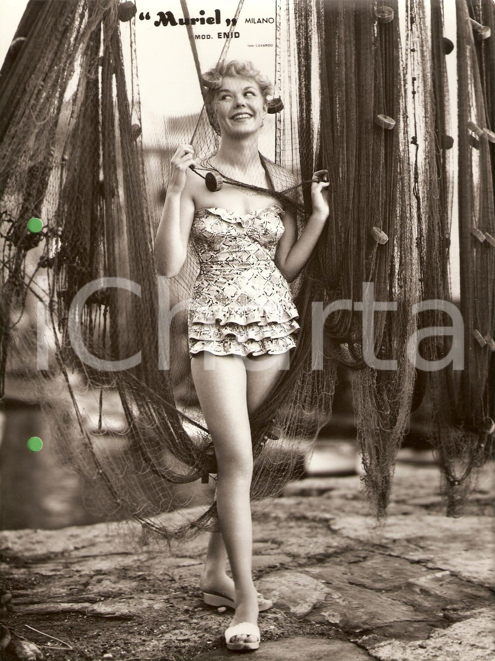 Fotografia d epoca originale 1960 ca CAMOGLI GE Costumi da bagno MURIEL Modello Enid MODA VINTAGE Foto 1
