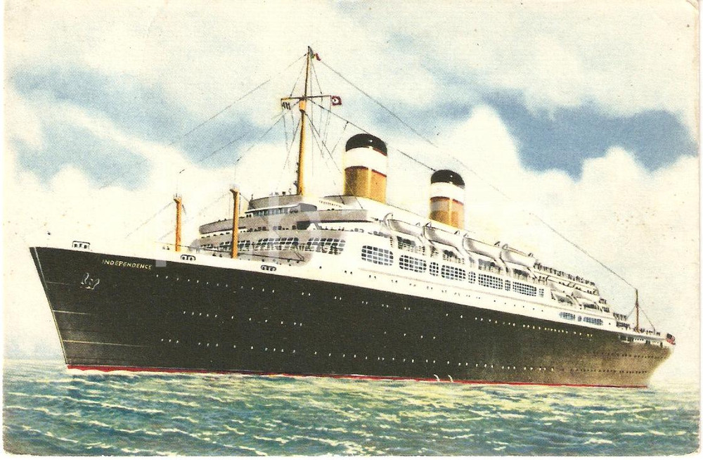 Cartolina originale da collezione 1925 ca MARINA MERCANTILE Nave INDIPENDENCE American Export Lines FP NV 1