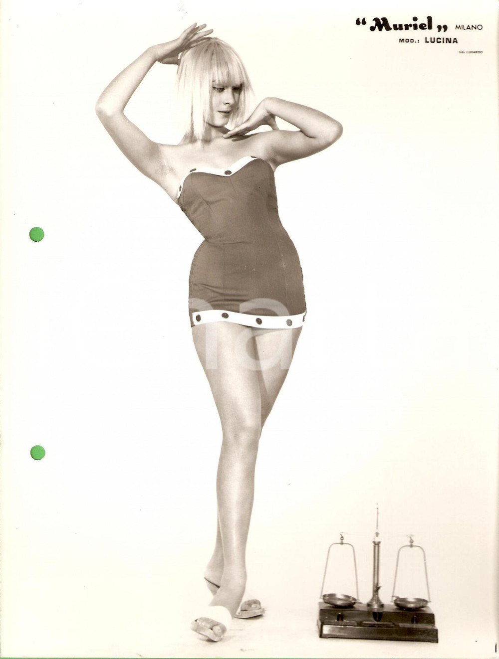 Fotografia d epoca originale 1960 ca MILANO MODA Costumi da bagno MURIEL Modello Lucina VINTAGE Fotografia 1