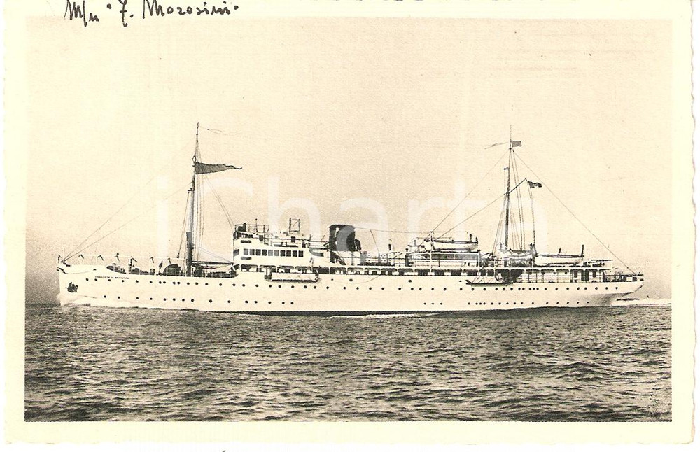 Cartolina originale da collezione 1925 ca MARINA MERCANTILE Nave Francesco MOROSINI Compagnia Adriatica FP NV 1