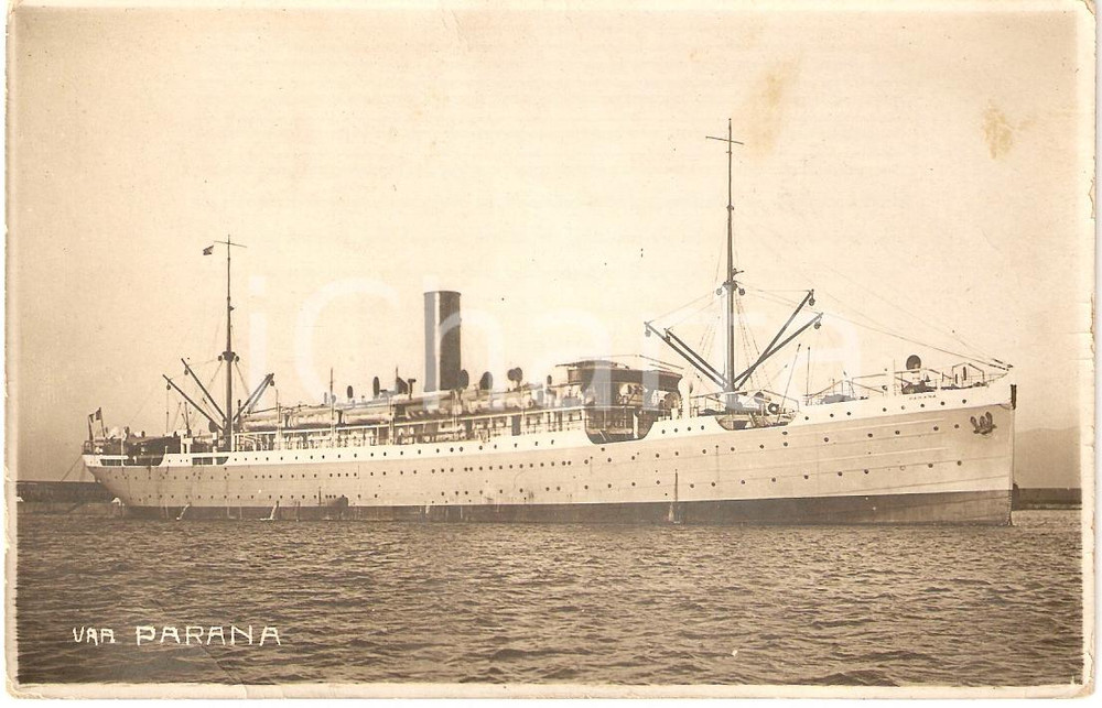 Cartolina originale da collezione 1925 ca MARINA MERCANTILE Piroscafo PARANA Cartolina FP NV 1
