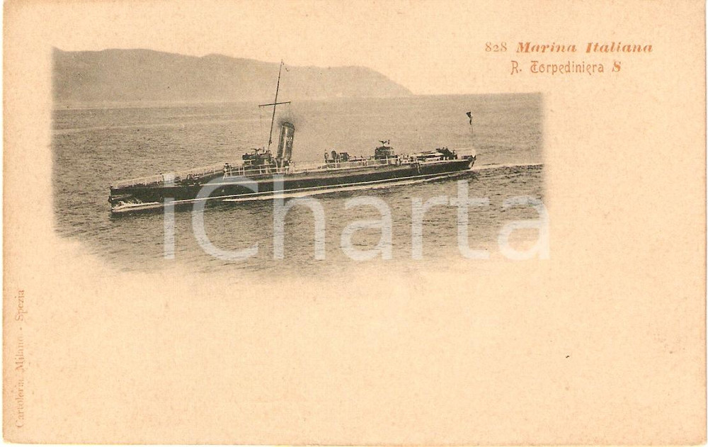 Cartolina originale da collezione 1900 ca MARINA MILITARE Regia Nave S Torpediniera Cartolina FP NV 1